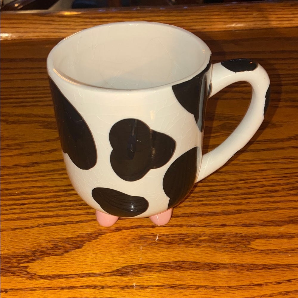 Cow Print Mug with Pink Accents
